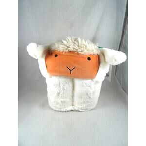NEW Pillowfort Sheep Lamb Kids Hooded Blanket - 40" x 50" White Plush NWT